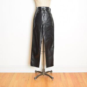 Wrangler NWT black pleather pants Free People high rise shiny tapered jeans 27